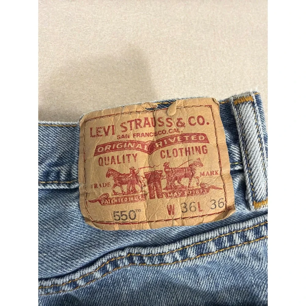 Levis 550 Relaxed Fit Mens Jeans Light Wash Denim 36x36 0638